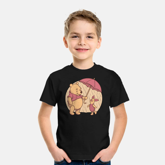 Rainy Day Bear Friends-Youth-Basic-Tee-Studio Mootant
