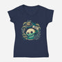 Sweet Poison Skull In Bottle-Womens-V-Neck-Tee-xMorfina