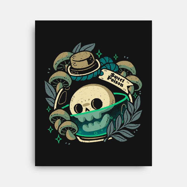 Sweet Poison Skull In Bottle-None-Stretched-Canvas-xMorfina