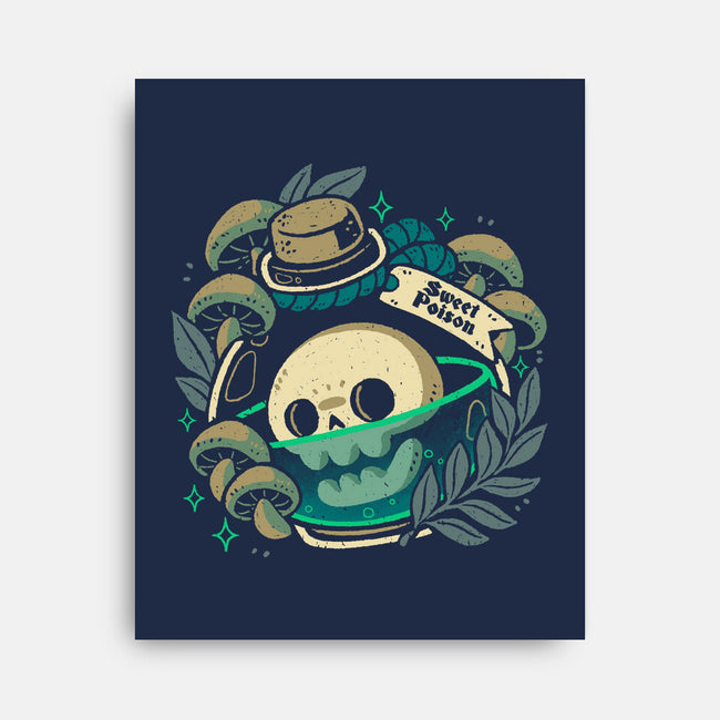 Sweet Poison Skull In Bottle-None-Stretched-Canvas-xMorfina