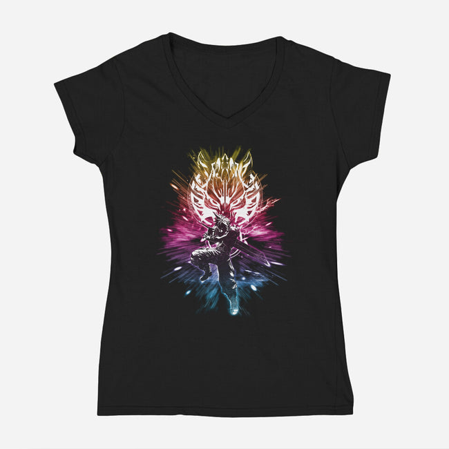 Cloud Strikes-Womens-V-Neck-Tee-kharmazero