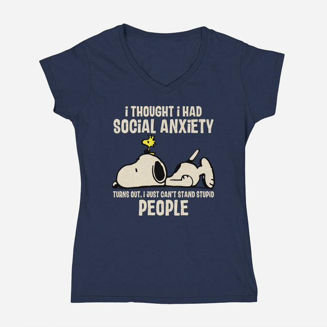 I Can't Stand Stupid People-Womens-V-Neck-Tee-turborat14