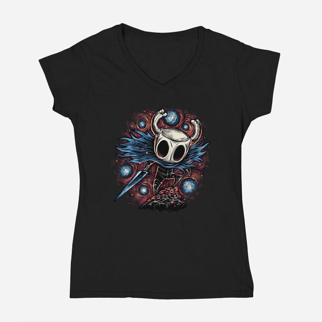 Hero Of The Hollow-Womens-V-Neck-Tee-glitchygorilla