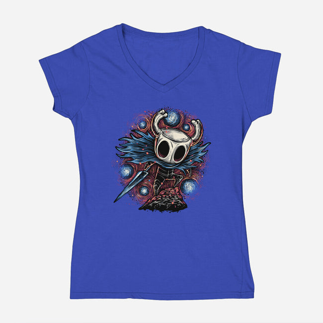 Hero Of The Hollow-Womens-V-Neck-Tee-glitchygorilla