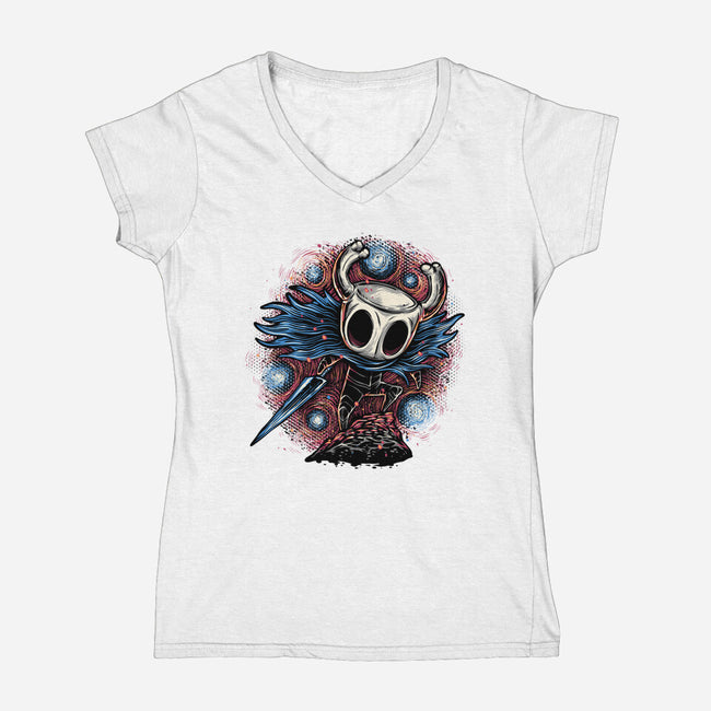 Hero Of The Hollow-Womens-V-Neck-Tee-glitchygorilla