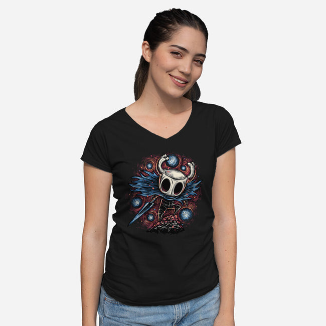 Hero Of The Hollow-Womens-V-Neck-Tee-glitchygorilla