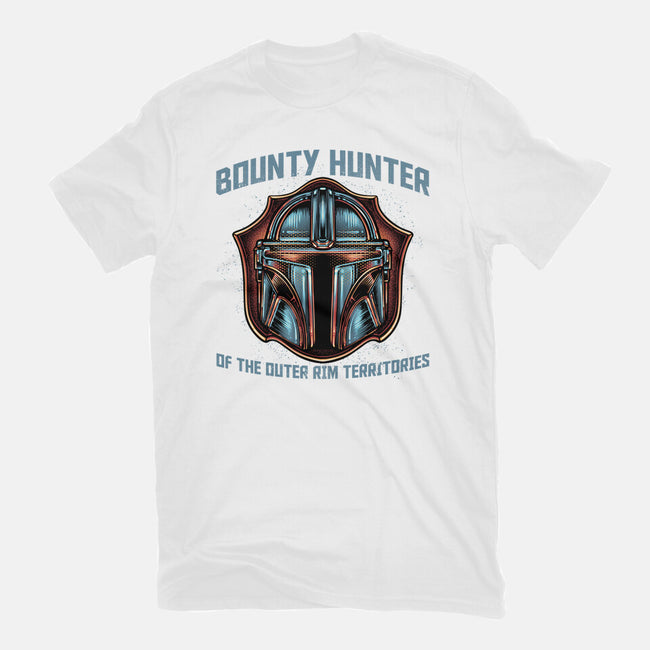 Bounty Hunter Head-Womens-Fitted-Tee-glitchygorilla