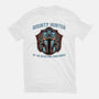 Bounty Hunter Head-Womens-Fitted-Tee-glitchygorilla