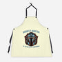 Bounty Hunter Head-Unisex-Kitchen-Apron-glitchygorilla