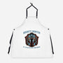 Bounty Hunter Head-Unisex-Kitchen-Apron-glitchygorilla
