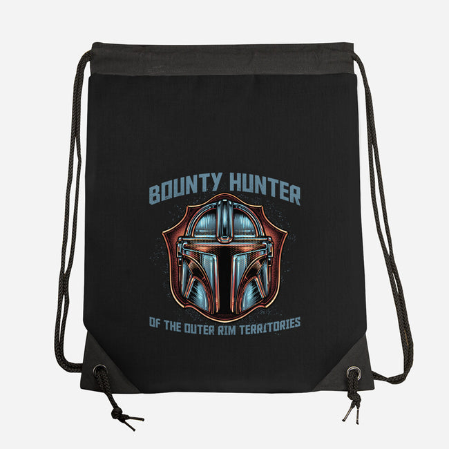 Bounty Hunter Head-None-Drawstring-Bag-glitchygorilla