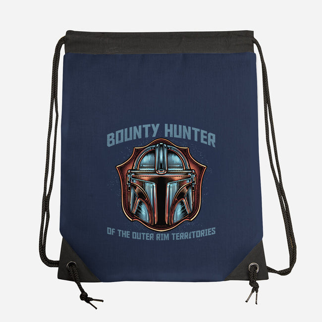 Bounty Hunter Head-None-Drawstring-Bag-glitchygorilla