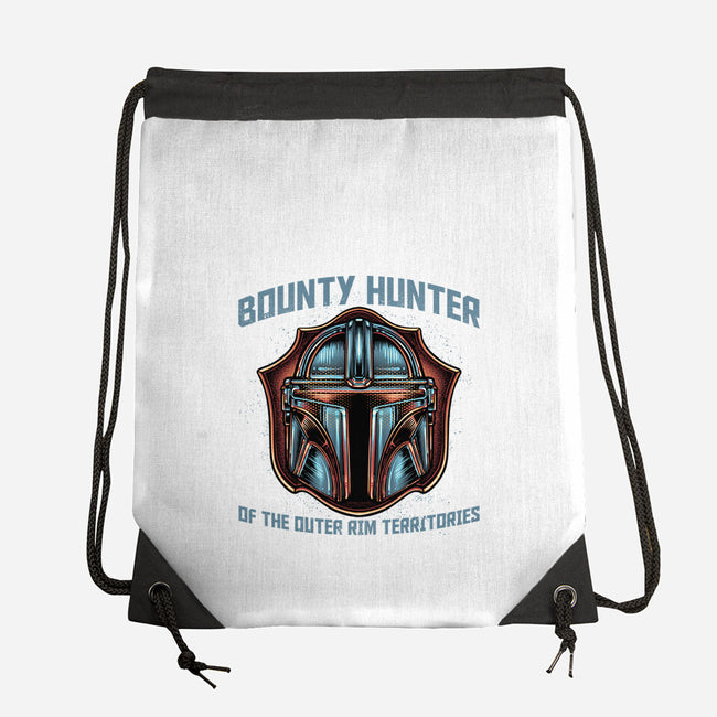 Bounty Hunter Head-None-Drawstring-Bag-glitchygorilla