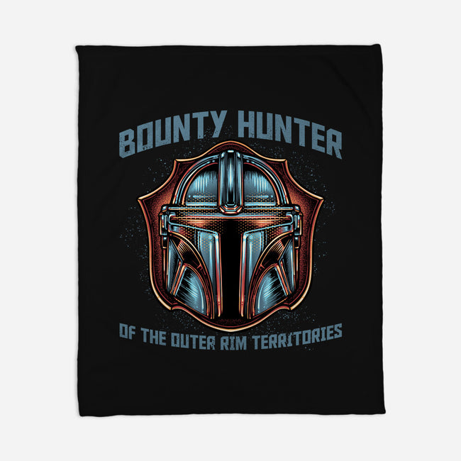 Bounty Hunter Head-None-Fleece-Blanket-glitchygorilla