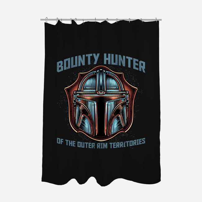 Bounty Hunter Head-None-Polyester-Shower Curtain-glitchygorilla