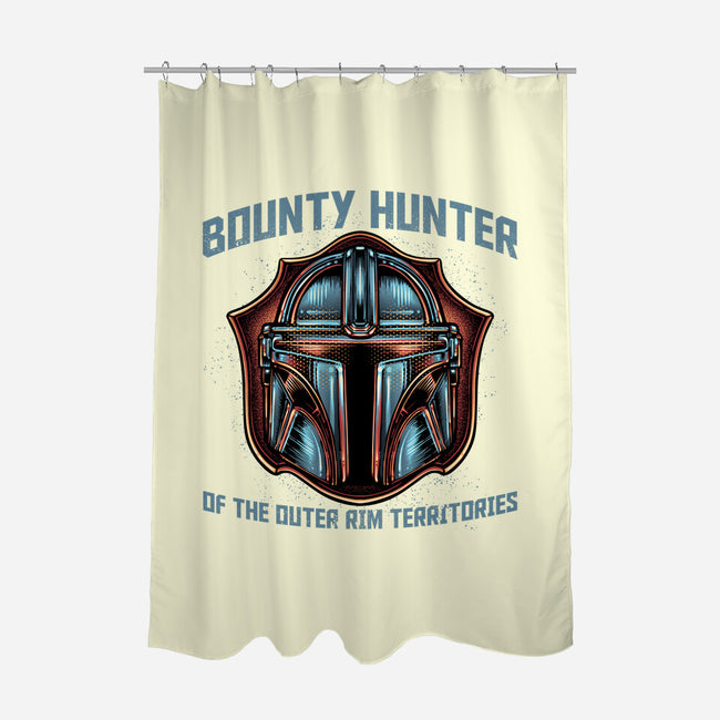Bounty Hunter Head-None-Polyester-Shower Curtain-glitchygorilla