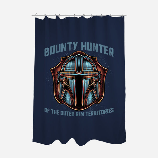 Bounty Hunter Head-None-Polyester-Shower Curtain-glitchygorilla