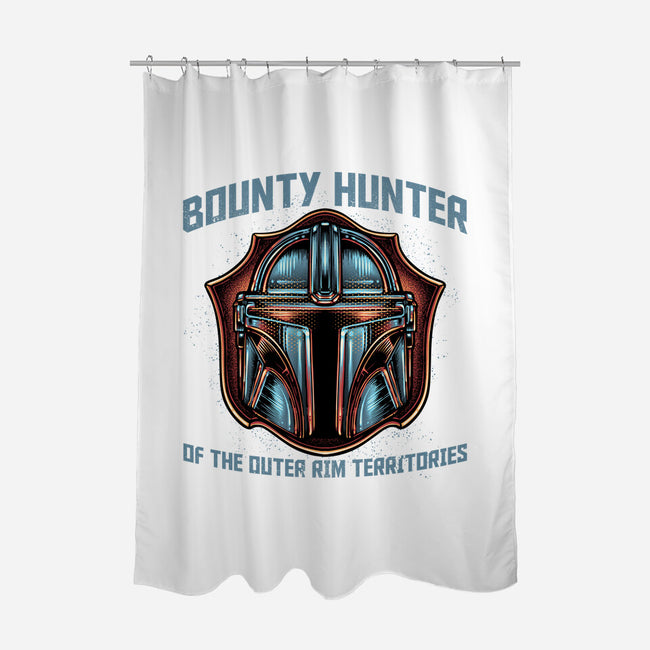 Bounty Hunter Head-None-Polyester-Shower Curtain-glitchygorilla