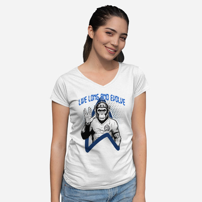 Live Long And Evolve-Womens-V-Neck-Tee-palmstreet