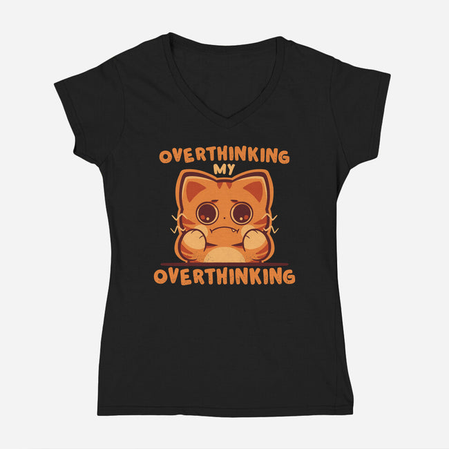 Overthinking My Overthinking-Womens-V-Neck-Tee-TechraNova