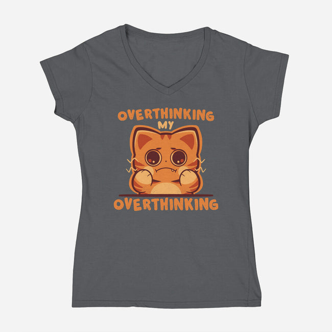 Overthinking My Overthinking-Womens-V-Neck-Tee-TechraNova
