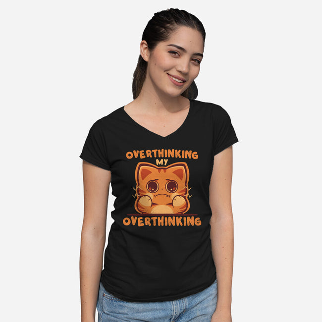 Overthinking My Overthinking-Womens-V-Neck-Tee-TechraNova