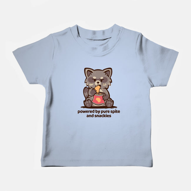 Powered By Pure Spite And Snackies-Baby-Basic-Tee-TechraNova