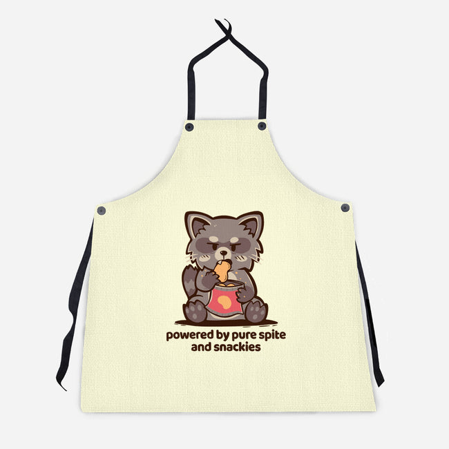 Powered By Pure Spite And Snackies-Unisex-Kitchen-Apron-TechraNova