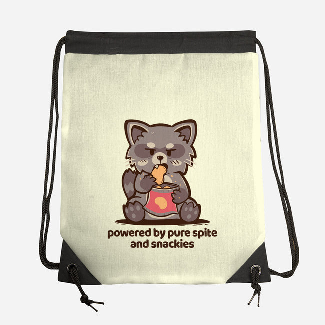 Powered By Pure Spite And Snackies-None-Drawstring-Bag-TechraNova