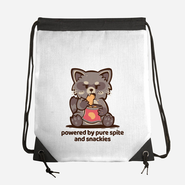 Powered By Pure Spite And Snackies-None-Drawstring-Bag-TechraNova