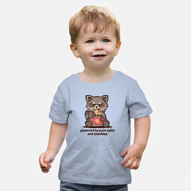 Powered By Pure Spite And Snackies-Baby-Basic-Tee-TechraNova