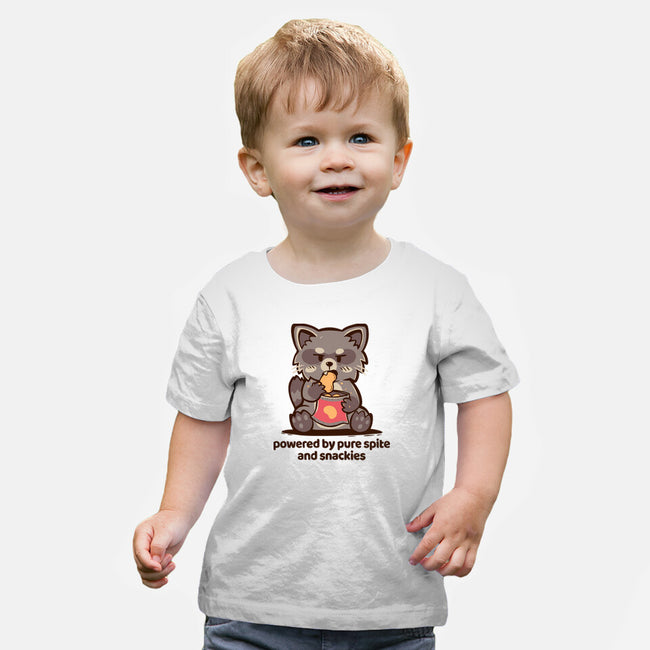 Powered By Pure Spite And Snackies-Baby-Basic-Tee-TechraNova