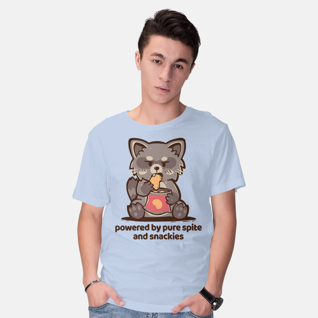 Powered By Pure Spite And Snackies-Mens-Basic-Tee-TechraNova