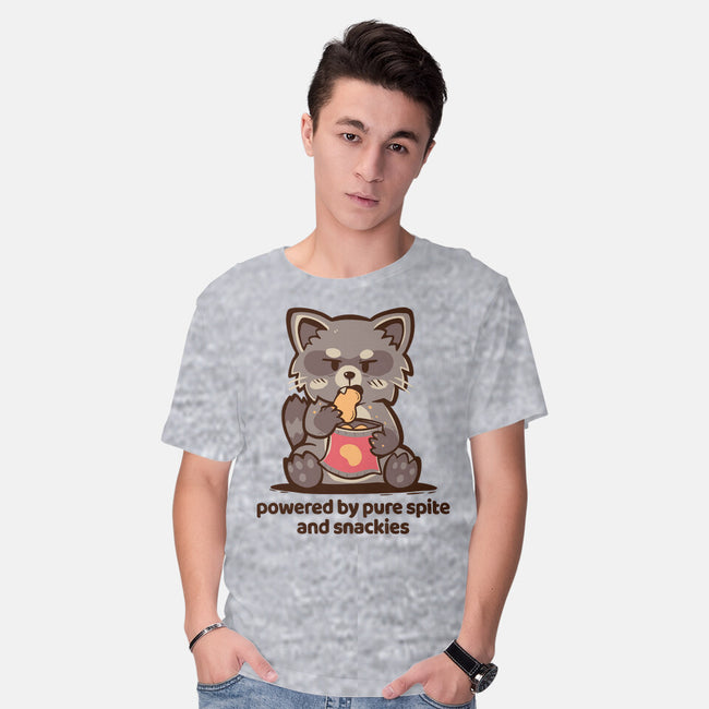 Powered By Pure Spite And Snackies-Mens-Basic-Tee-TechraNova