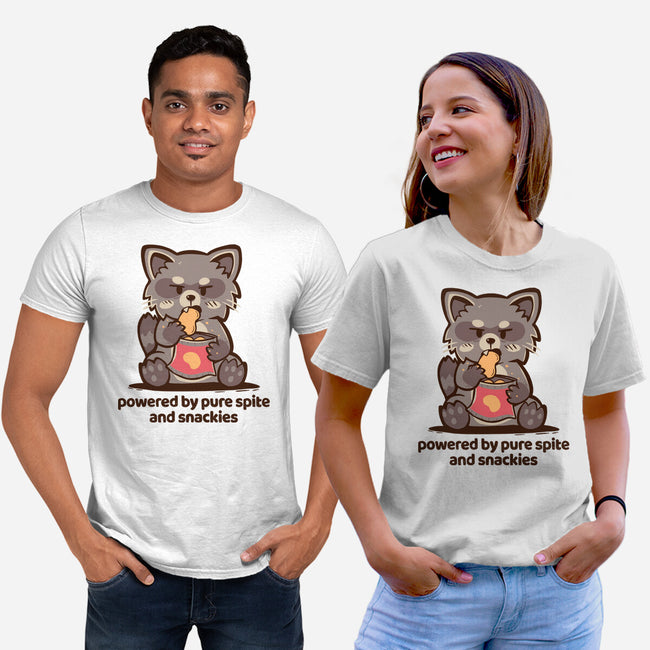 Powered By Pure Spite And Snackies-Unisex-Basic-Tee-TechraNova