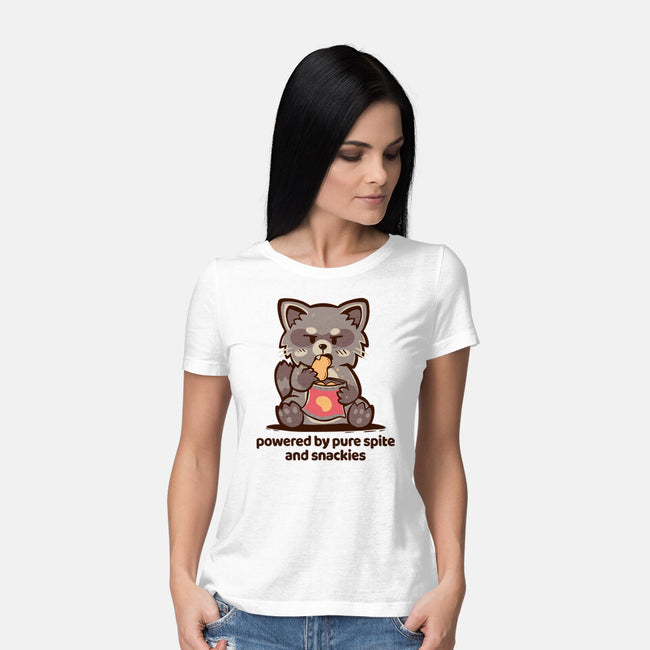 Powered By Pure Spite And Snackies-Womens-Basic-Tee-TechraNova