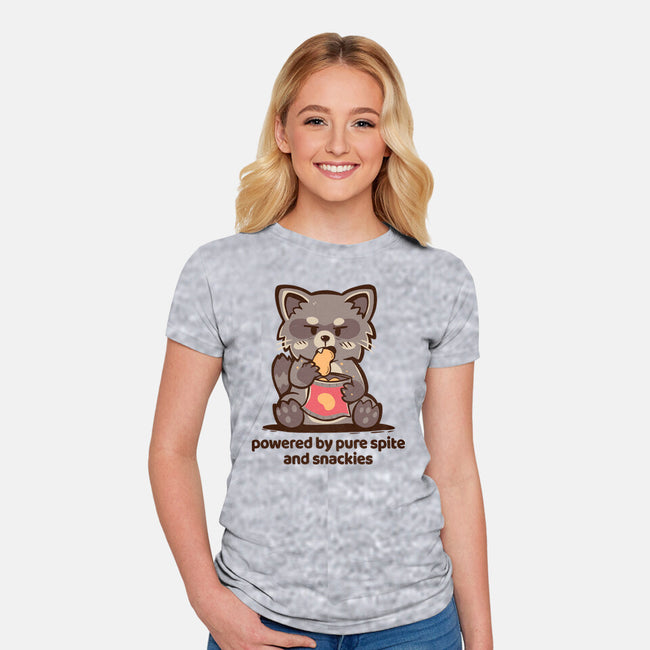 Powered By Pure Spite And Snackies-Womens-Fitted-Tee-TechraNova