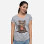 Powered By Pure Spite And Snackies-Womens-V-Neck-Tee-TechraNova