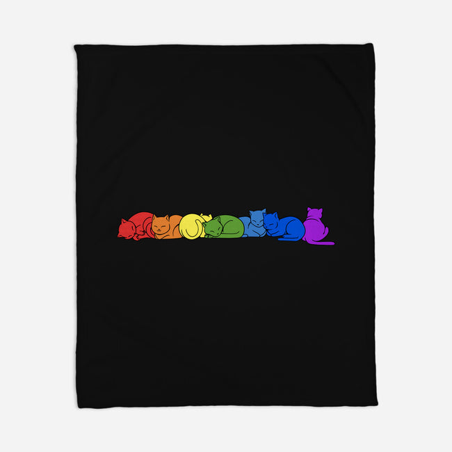Rainbow Cats Pride-None-Fleece-Blanket-tobefonseca