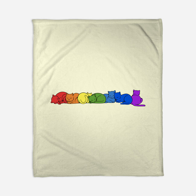Rainbow Cats Pride-None-Fleece-Blanket-tobefonseca