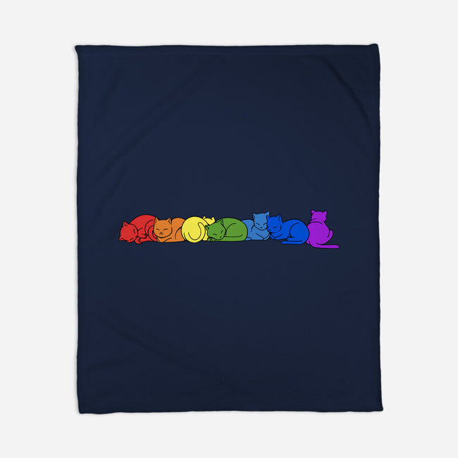 Rainbow Cats Pride-None-Fleece-Blanket-tobefonseca