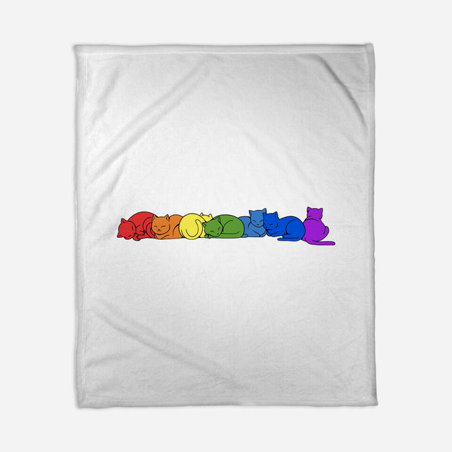 Rainbow Cats Pride-None-Fleece-Blanket-tobefonseca