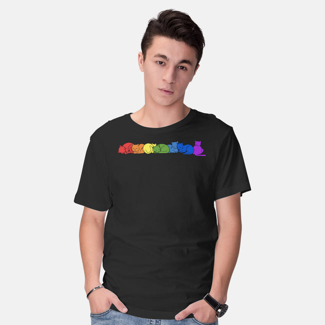 Rainbow Cats Pride-Mens-Basic-Tee-tobefonseca