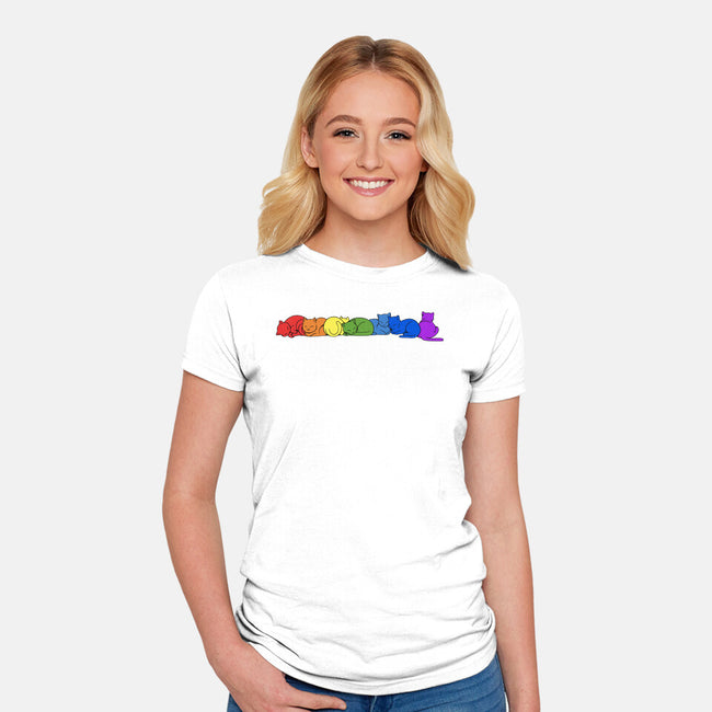 Rainbow Cats Pride-Womens-Fitted-Tee-tobefonseca