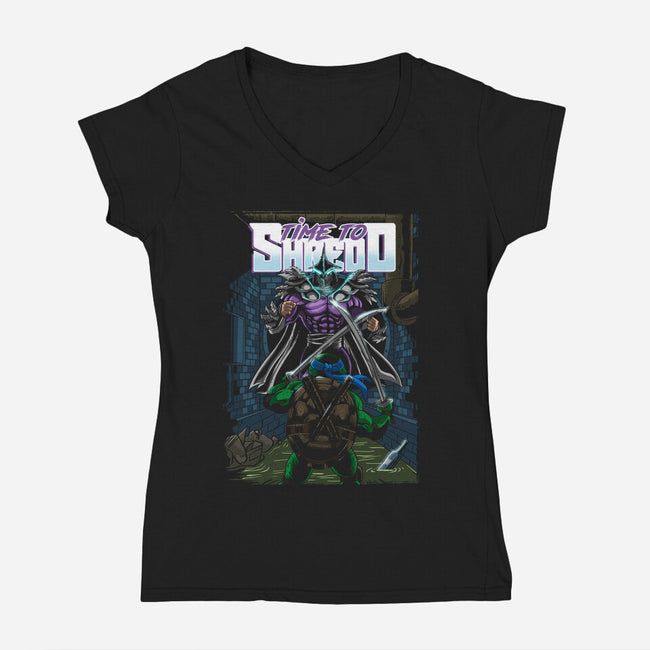 Super Shredder-Womens-V-Neck-Tee-Diego Oliver
