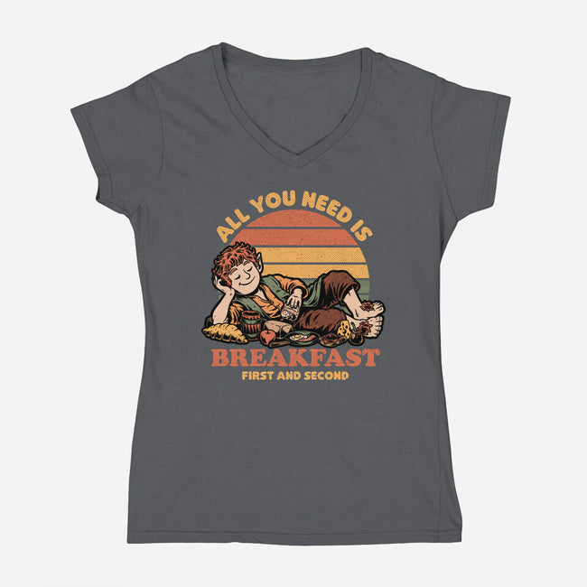 Breakfast Food Movie-Womens-V-Neck-Tee-Studio Mootant
