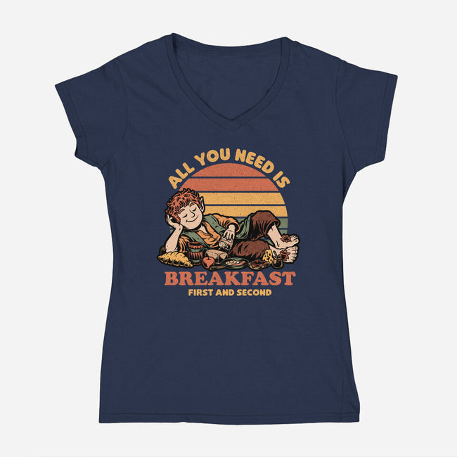 Breakfast Food Movie-Womens-V-Neck-Tee-Studio Mootant