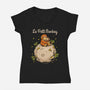 Le Petit Monkey-Womens-V-Neck-Tee-GoshWow