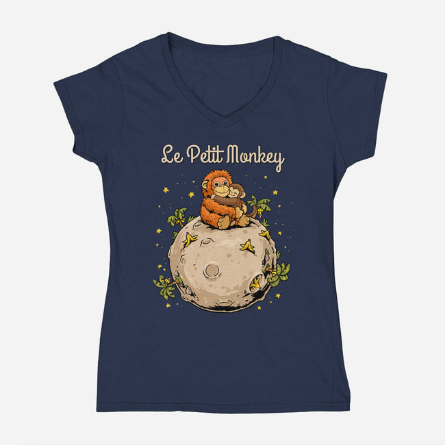 Le Petit Monkey-Womens-V-Neck-Tee-GoshWow