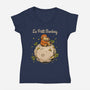 Le Petit Monkey-Womens-V-Neck-Tee-GoshWow